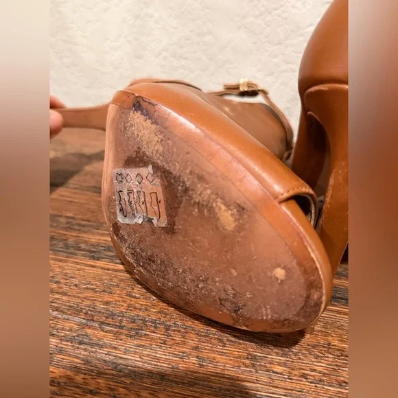 Michael Kors Lawson booties 9 ankle peep toe stiletto boots brown leather - Picture 14 of 16